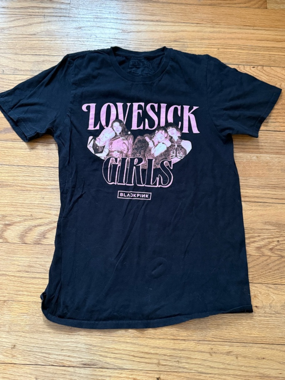 Lovesick Girls Graphic Tee - Black with Pink Print